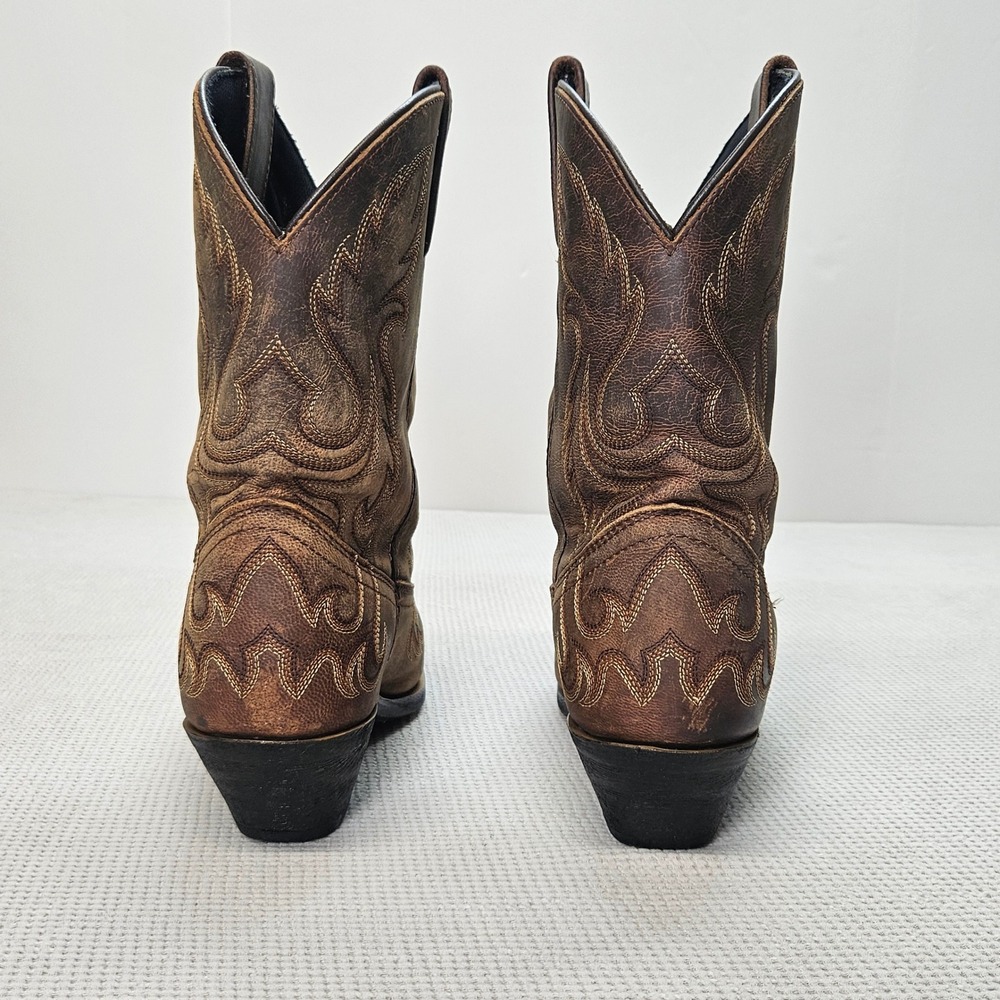Laredo 52094 Womens Brown Distressed Leather Snip Toe Western Cowboy Boots 10M - Picture 11 of 16